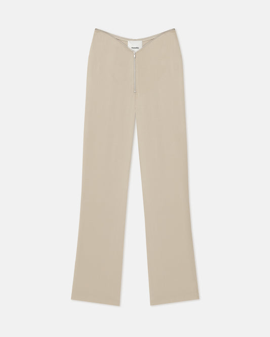 Linett - Georgette Slim-Leg Pants - Oat