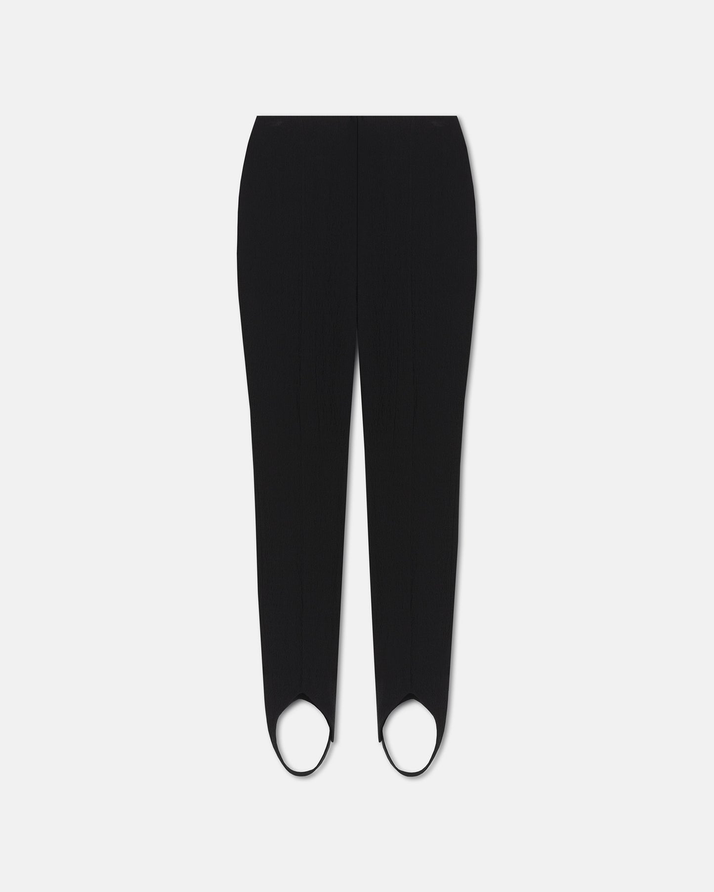 Savita - Seersucker Stirrup Pants - Black