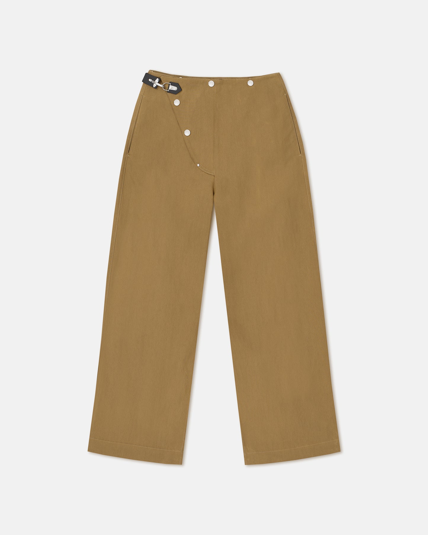 Sharni - Wax Cotton Wide-Leg Pants - Yellow Khaki