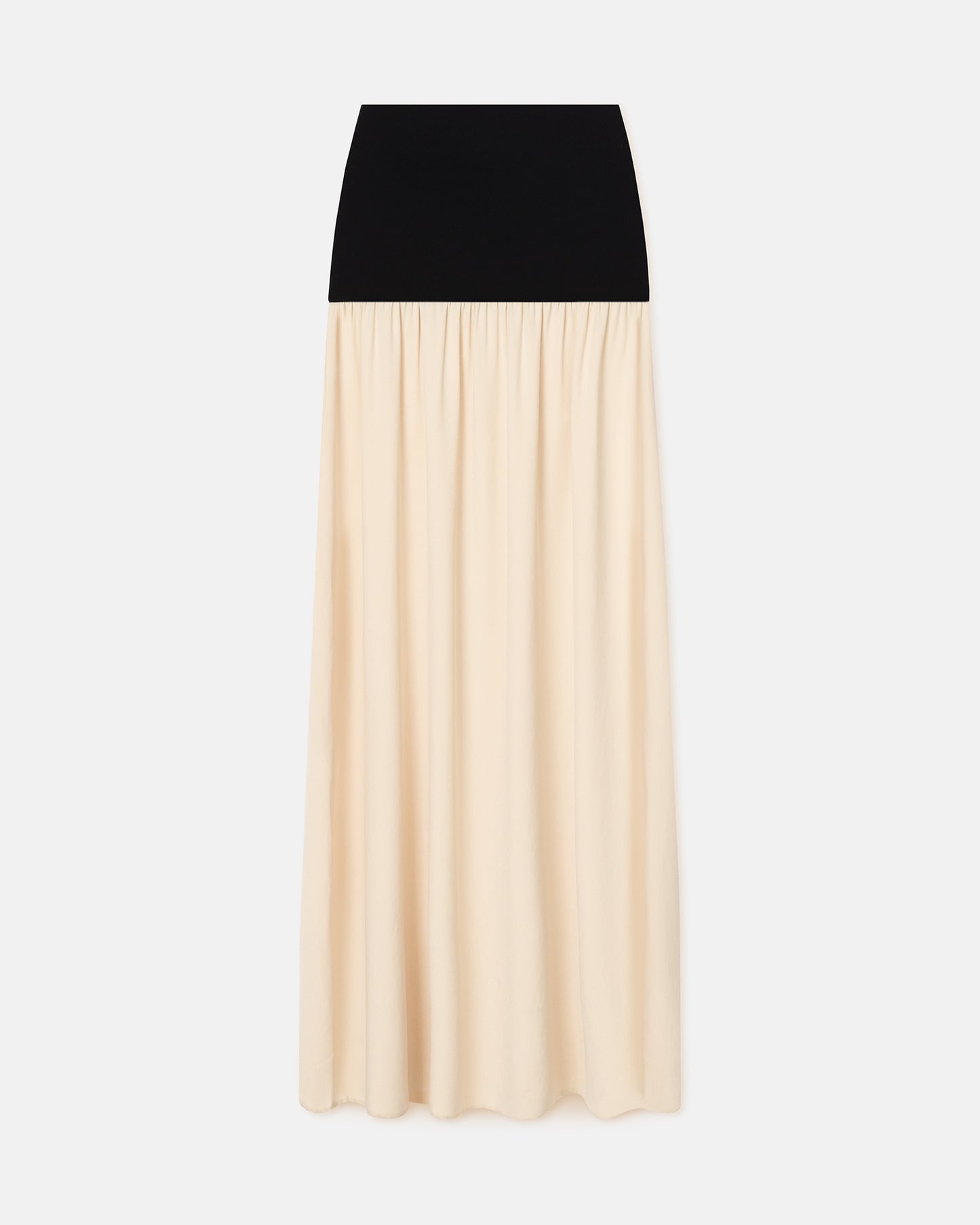 Ranee - Jersey and Georgette Maxi Skirt - Butter/Black