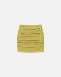 Pamyla - Draped Mesh Jersey Mini Skirt - Pistachio