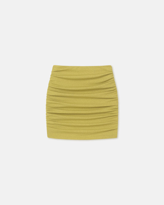 Pamyla - Draped Mesh Jersey Mini Skirt - Pistachio