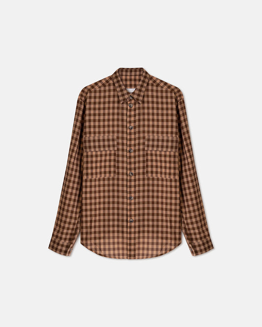 Jari - Long-Sleeve Shirt - Brown Checked