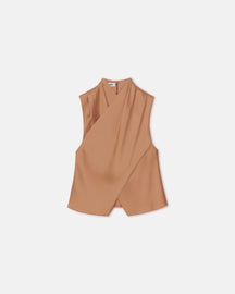 Difya - Sleeveless Top With High Neck - Biscuit