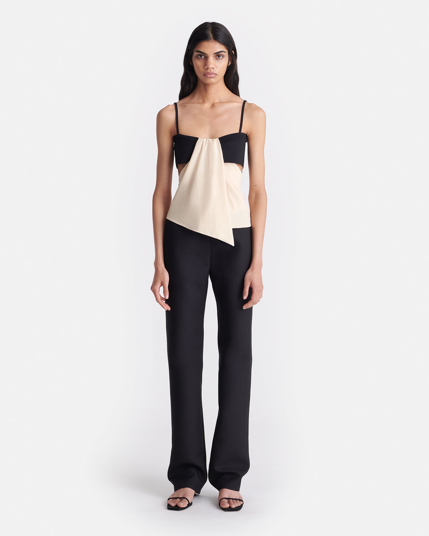 Lisbeth - Draped Georgette And Jersey Top - Butter/Black