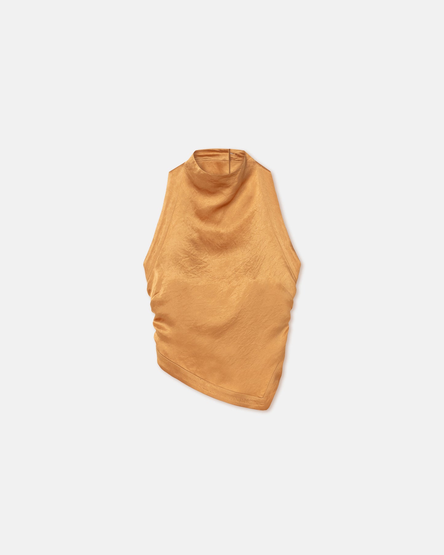 Inara - Crinkled Satin Top - Apricot