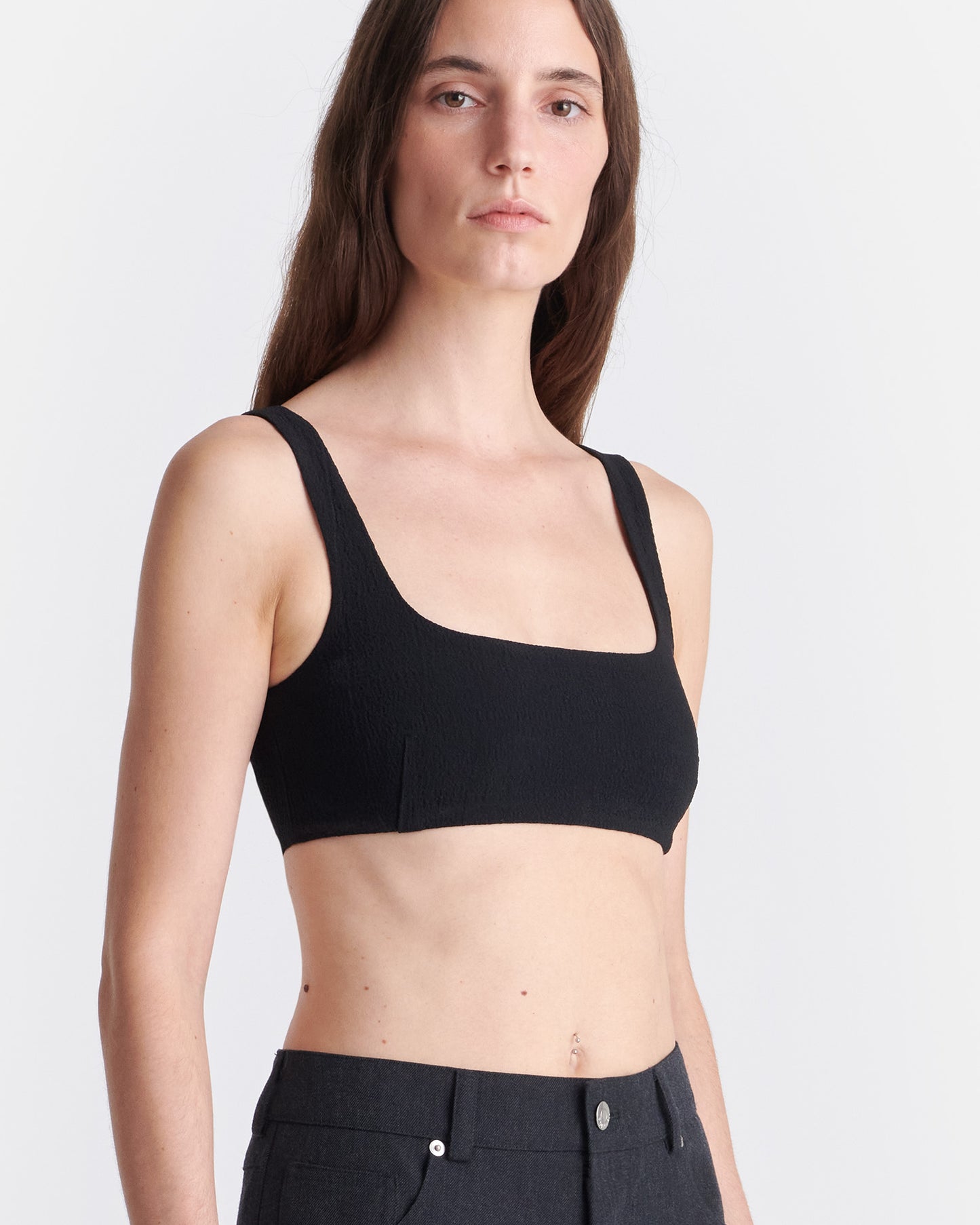 Anouk - Seersucker Bralette - Black