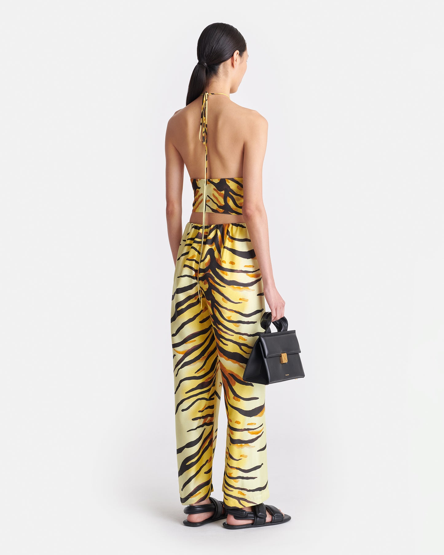 Brenda - Printed Silk Twill Pants - Tiger