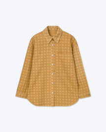 Aarna - Sale Laser Faded Monogram Camel Shirt - Denim