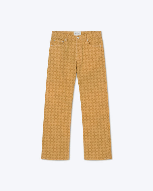 Gannon - Sale Laser Faded Monogram Jeans - Camel