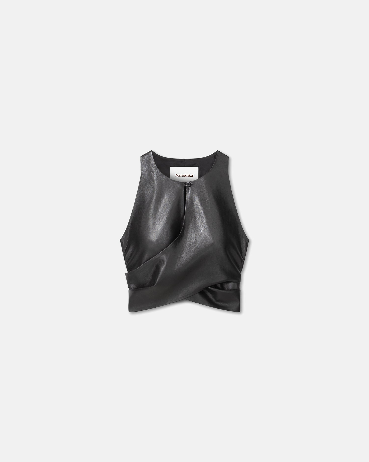 Phine - Sale Okobor™ Alt-Leather Top - Black