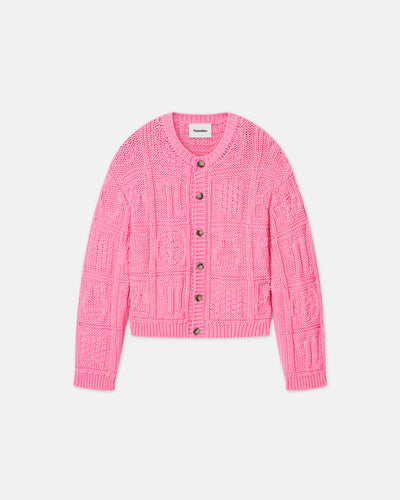 Revan - Sale Cable-Knit Cotton-Blend Cardigan - Pink