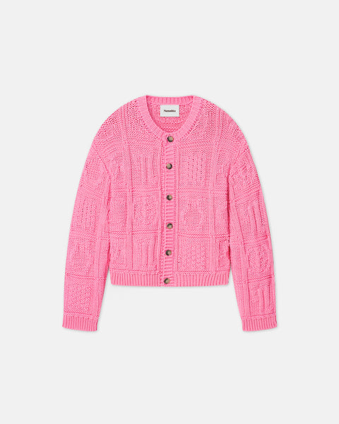 Revan - Cable-Knit Cotton-Blend Cardigan - Pink