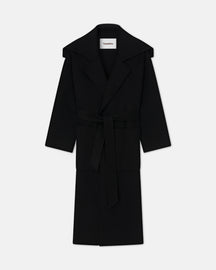 Ruta - Double Wool and Silk Blend Coat - Black