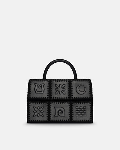 The Sandi Symbol - Top Handle Bag - Black