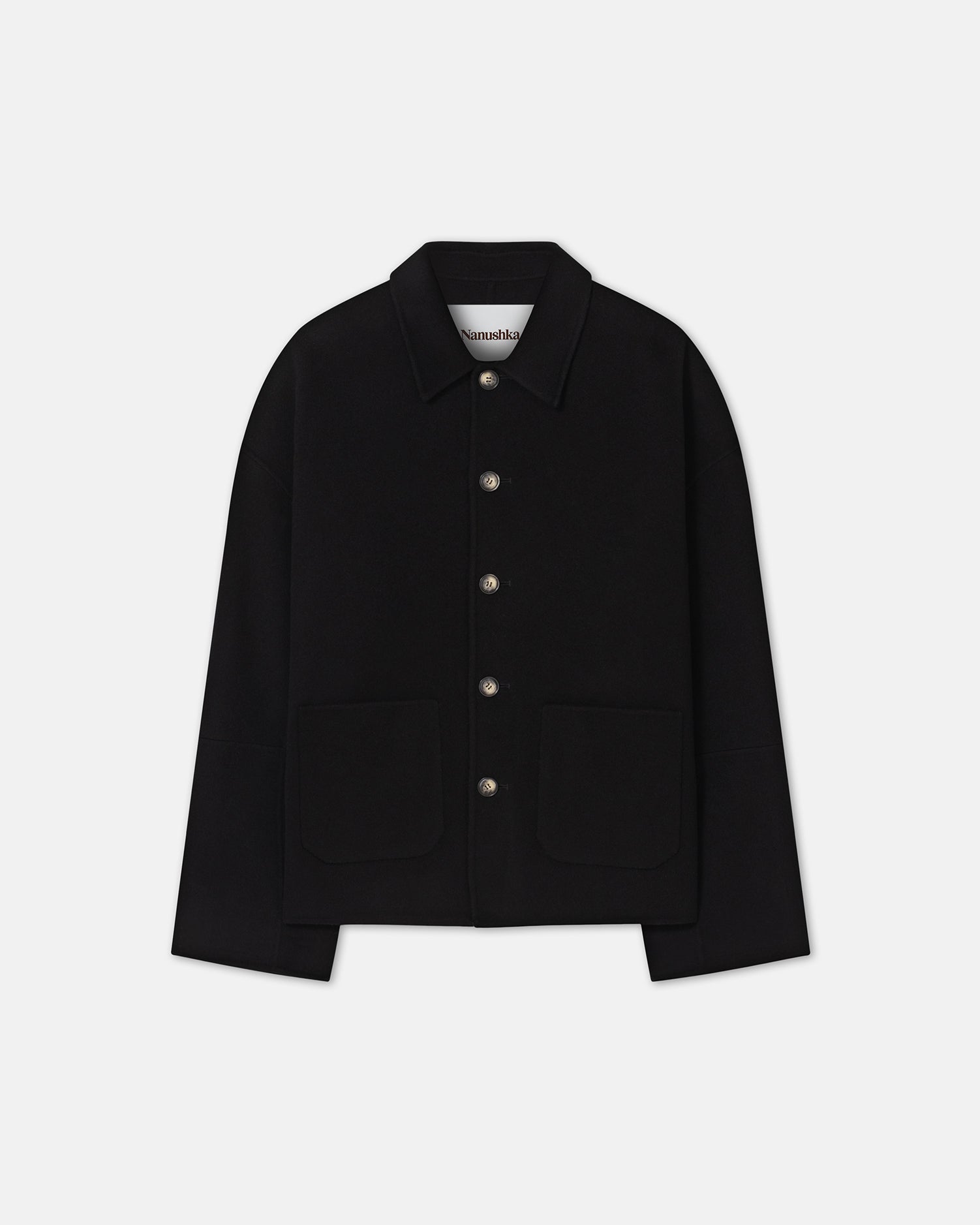 Seger - Double Wool And Silk Blend Jacket - Black – Nanushka