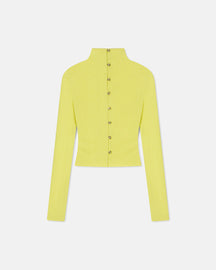 Teddie - Sale Mesh-Jersey Top - Lime Superfine Merino