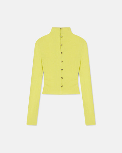 Teddie - Sale Mesh-Jersey Top - Lime Superfine Merino