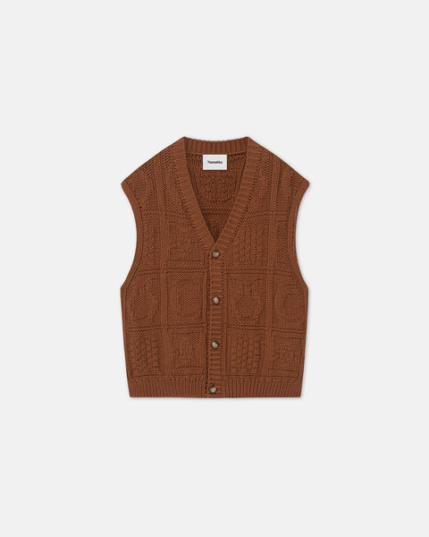 Terence - Sale Cable-Knit Cotton-Blend Vest - Brown – Nanushka