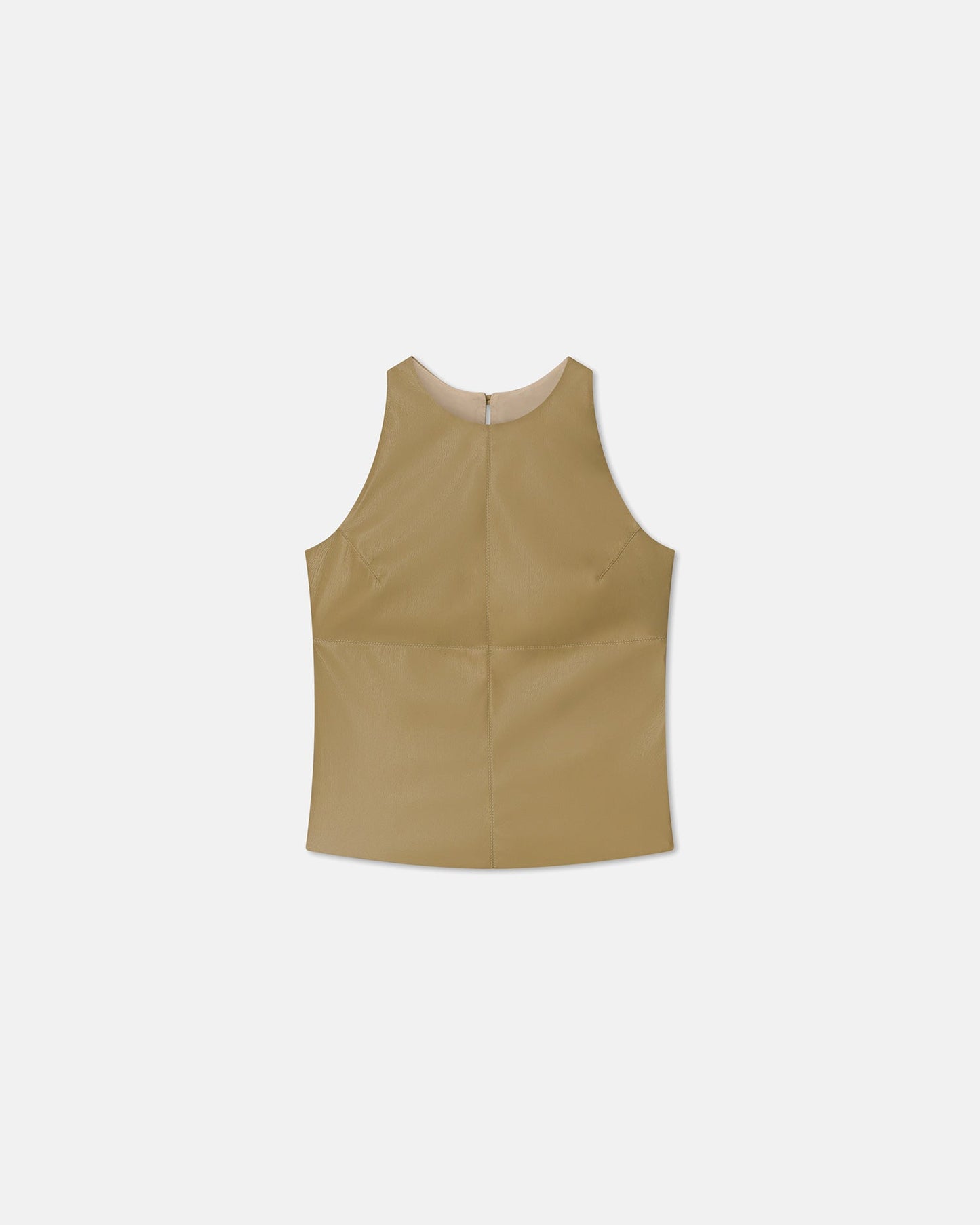 Teza - Sale Okobor™ Alt-Leather Sleeveless Top - Khaki Okobor