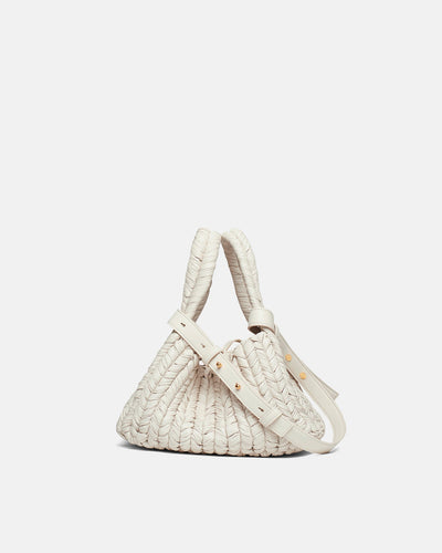 The Busket - Okobor™ Alt-Leather Knit Bucket Bag - White