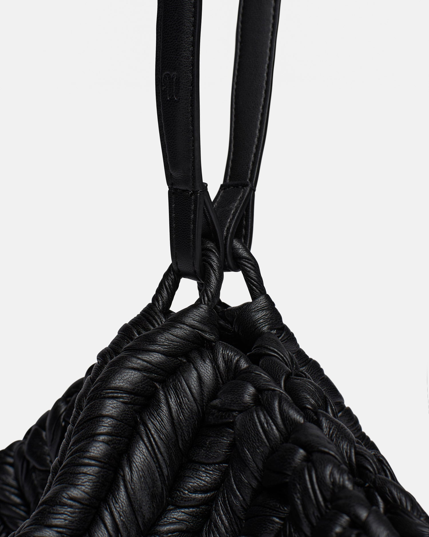 Nanushka Medium Vegan Leather Bucket Bag Black