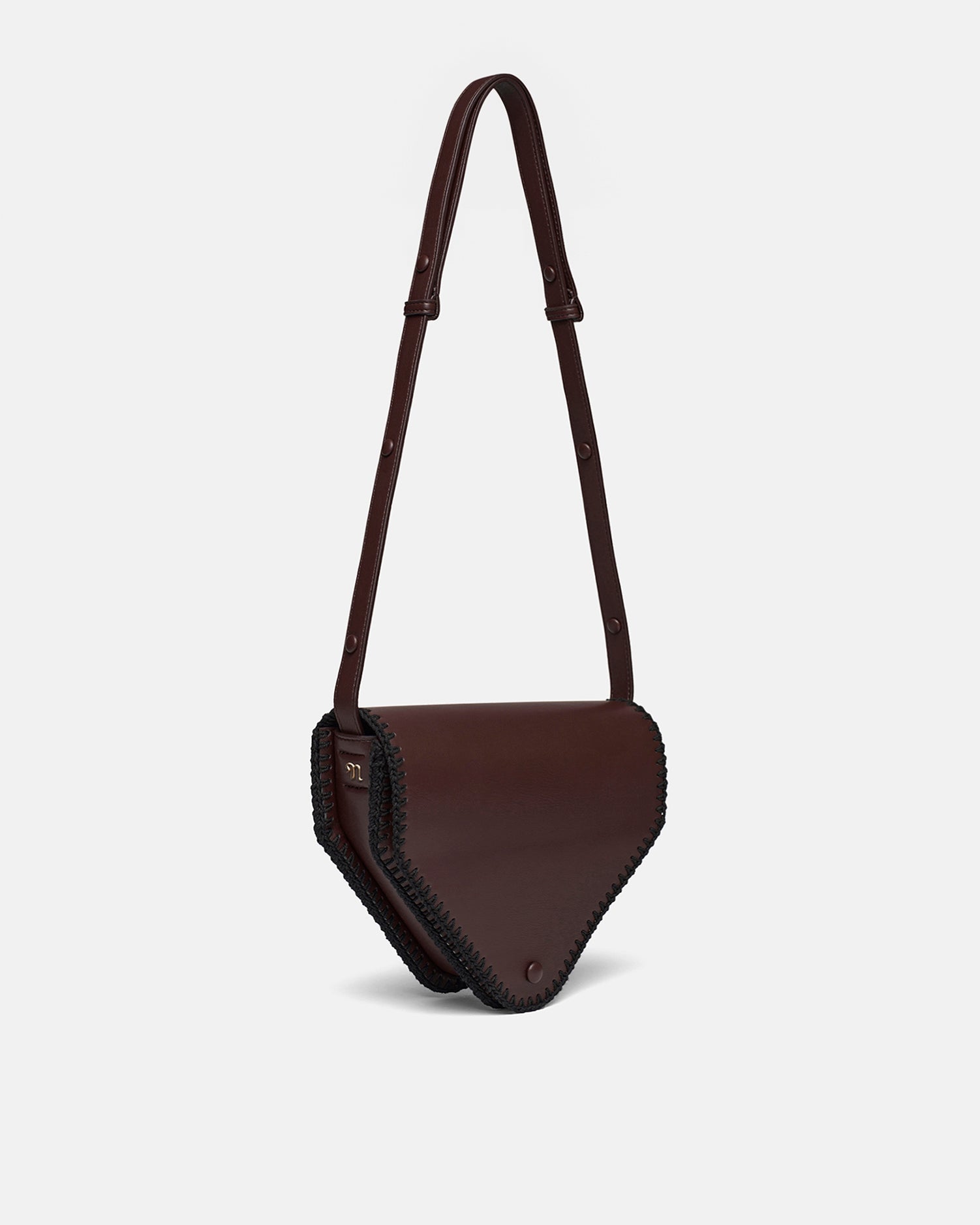 The Triangle Bag Medium - Alt-Nappa Shoulder Bag - Coffee BeanBlack