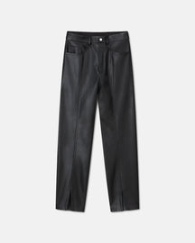 Tibes - Sale Split-Hem Regenerated Leather Pants - Black