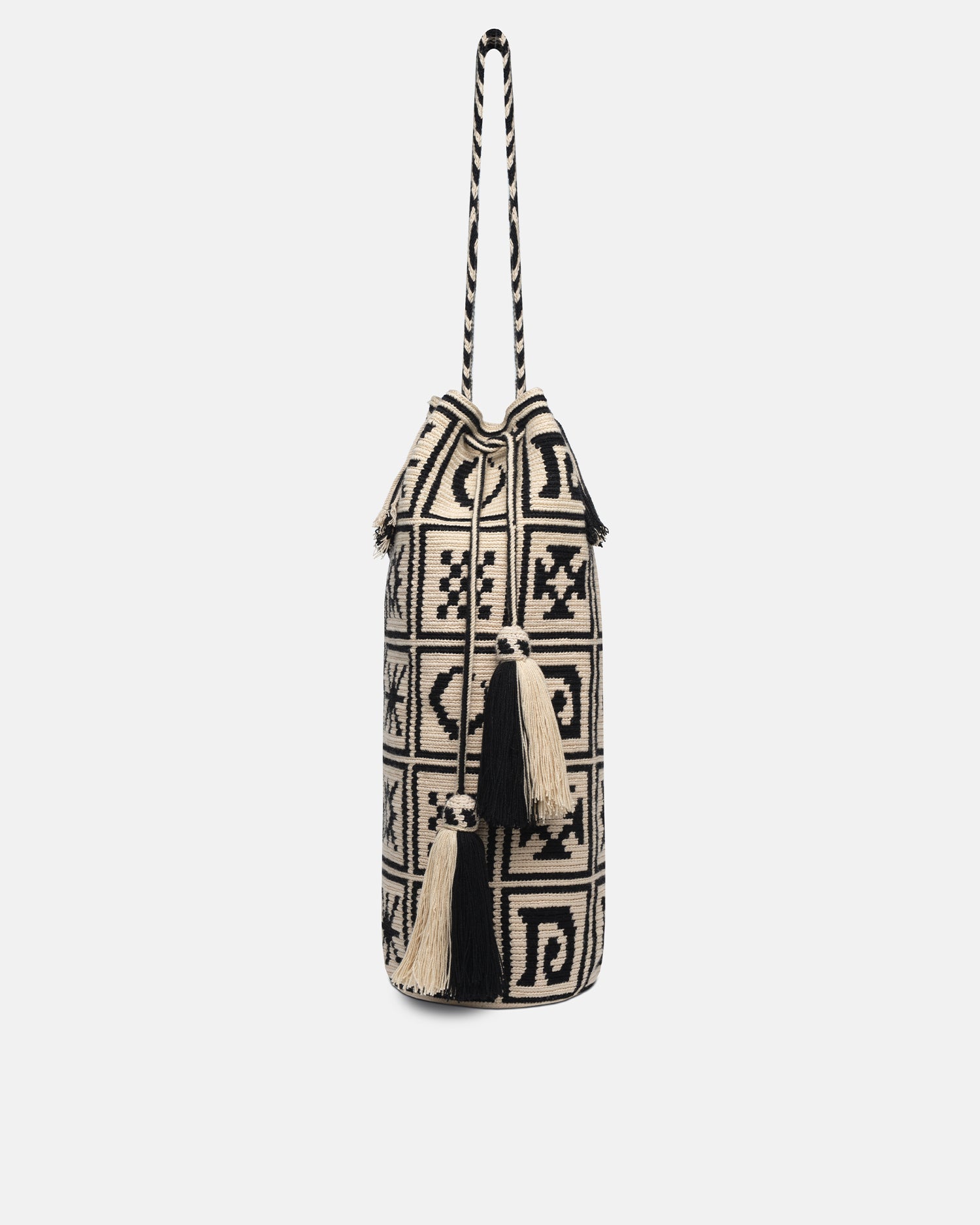 New offers Hand Made Woven Black & Beige Bucket Bag from Colombia