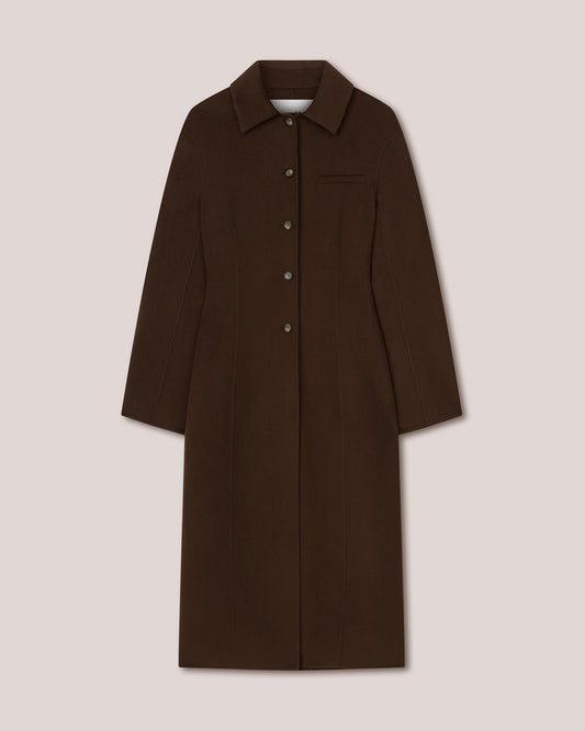 Toya - Sale Single Breasted Waisted Coat - Soil