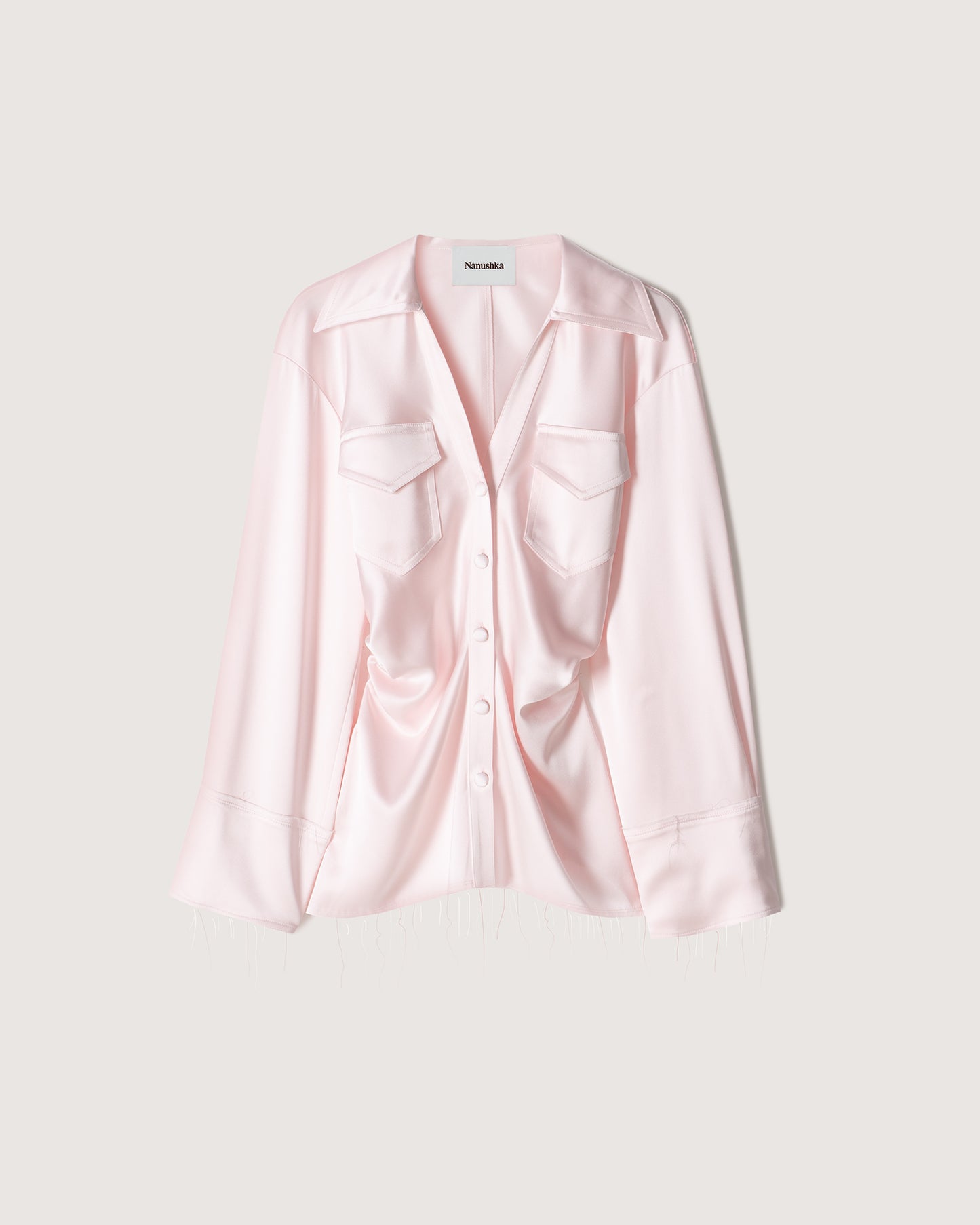 Dale - Sale Slip Satin Shirt - Rosewater