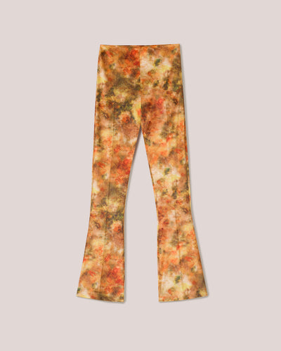 Milena - Sale Printed Stretch-Velvet Pants - Hazy Floral Orange