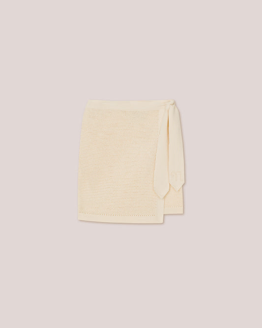 Myrthe - Sale Mini Pareo Skirt - Creme