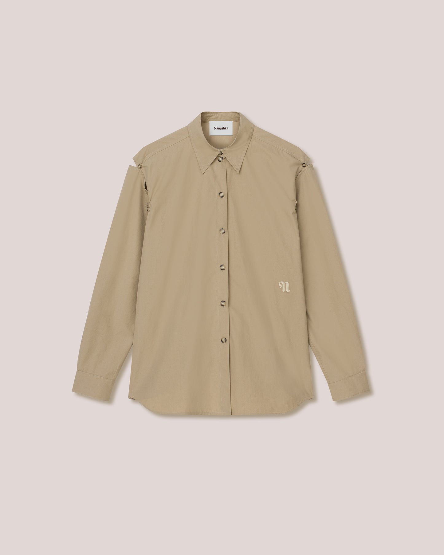 Weeko - Heavy Poplin Cutaway Shirt - Pebble