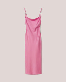 Irma - Glossy Satin Dress - Pink