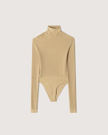 Peri - Basket-Knit Bodysuit - Stone