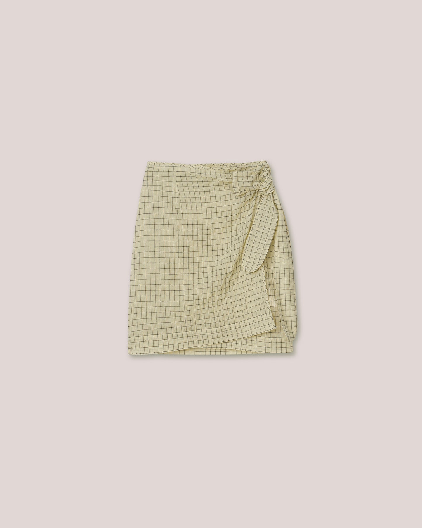 Bonni - Sheer Check Wrap Skirt - Vanilla