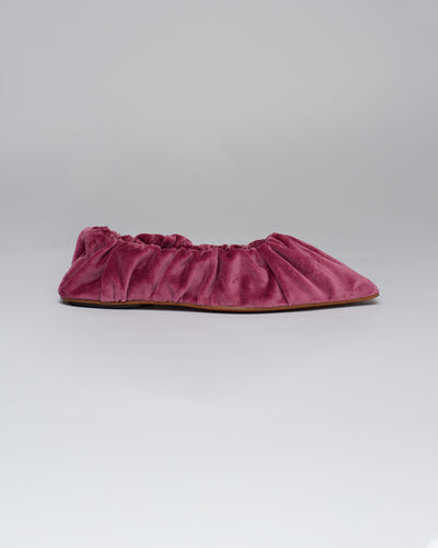 Matangi - Sale Ruched Velvet Flats - Peony Velvet