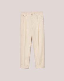 Gini - Sale Heavy Poplin Tailored Pants - Creme