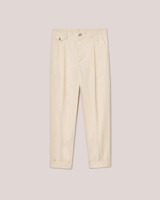 Gini - Sale Heavy Poplin Tailored Pants - Creme