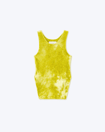 Veva - Sale Velour Knit Sleeveless Tank - Lime Velour